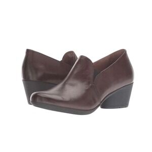 Dansko Robin Chocolate Burnished Leather Low Heel Slip-On Shoes